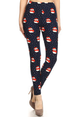 Navy Snow Penguin Design Leggings leggings- Niobe Clothing