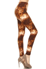 Niobe Clothing Bronze Musical Notes Leggings - leggings