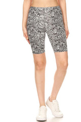 Snakeskin Print Biker Shorts leggings- Niobe Clothing