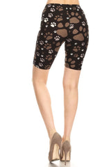 Dog Paw Biker Shorts leggings- Niobe Clothing