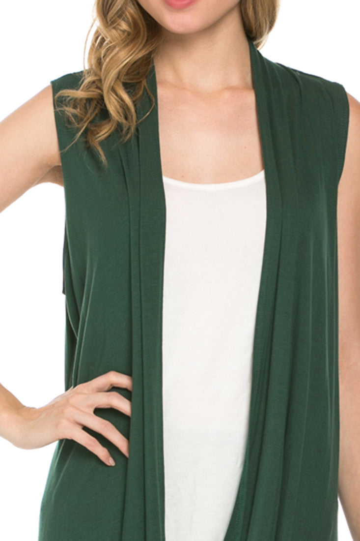 Niobe Clothing Sleeveless Asymmetric Hem Cardigan - f_outerwear