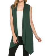 Sleeveless Asymmetric Hem Cardigan