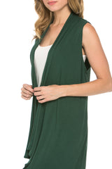 Sleeveless Asymmetric Hem Cardigan