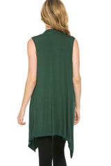 Sleeveless Asymmetric Hem Cardigan