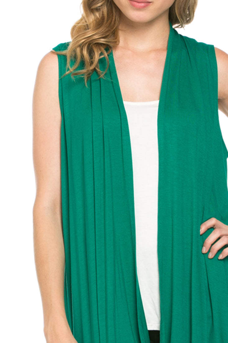Niobe Clothing Sleeveless Asymmetric Hem Cardigan - f_outerwear
