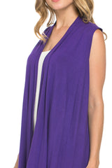 Sleeveless Asymmetric Hem Cardigan