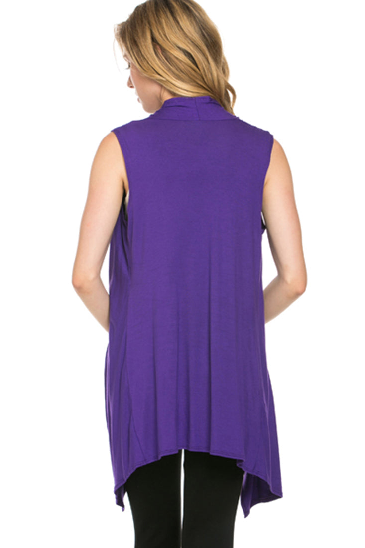 Niobe Clothing Sleeveless Asymmetric Hem Cardigan - f_outerwear