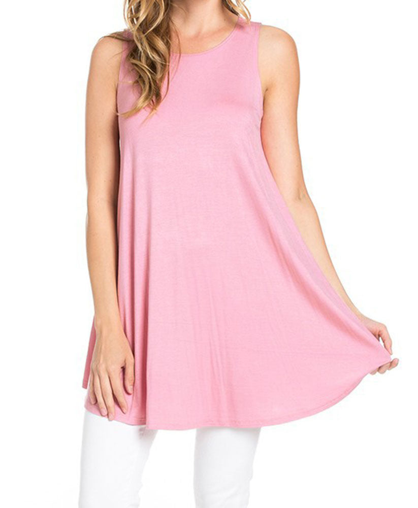 Azules Sleeveless A-line Tank Tunic - Tunics f_tops