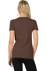 Womens Basic Cotton Crew Neck Short Sleeve Long Tee Shirt Tops- Niobe Clothing