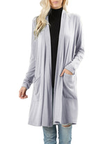 Long Sleeve Draped Long Cardigan Cardigans- Niobe Clothing