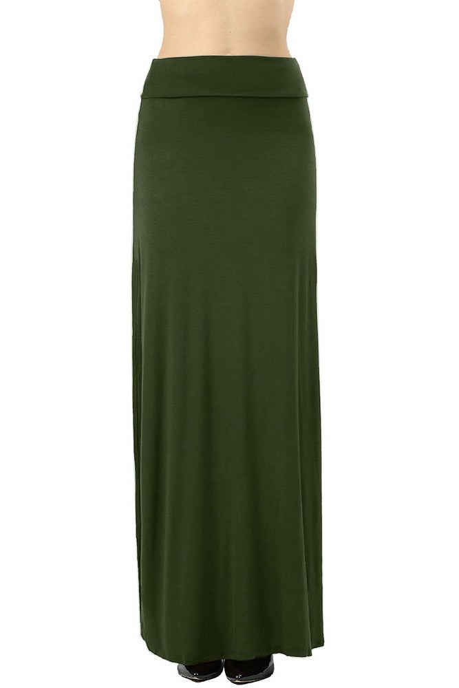 Zenana Draped Rayon Maxi Skirt - Skirts sb_bottoms