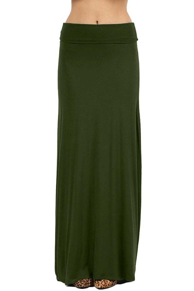 Zenana Draped Rayon Maxi Skirt - Skirts sb_bottoms