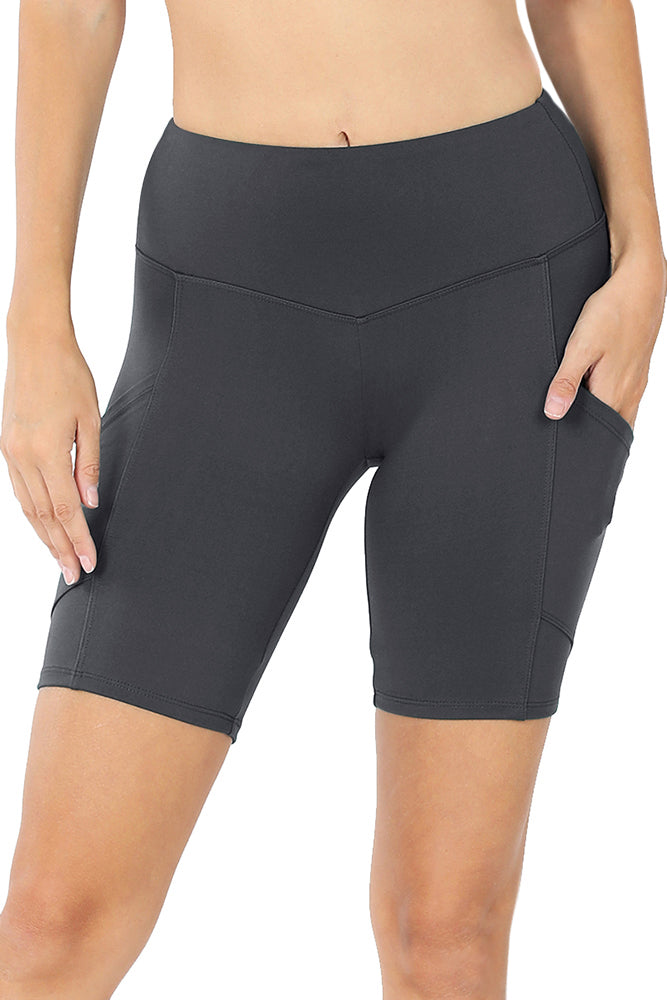 Zenana High Waist Active Biker Running Yoga Shorts w/ Pockets - Jogger Shorts sb_bottoms