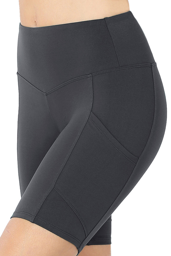 Zenana High Waist Active Biker Running Yoga Shorts w/ Pockets - Jogger Shorts sb_bottoms