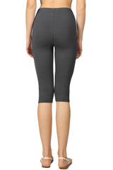 High Waist Seamless Cotton Capri Leggings leggings- Niobe Clothing