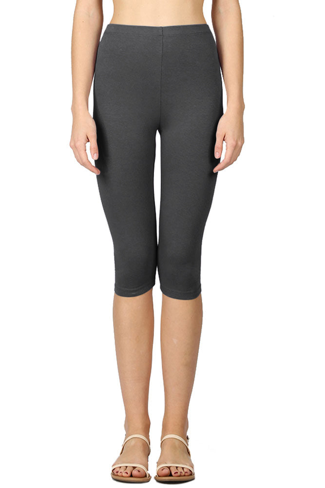 Zenana High Waist Cotton Capri Leggings - Legging Shorts sb_bottoms