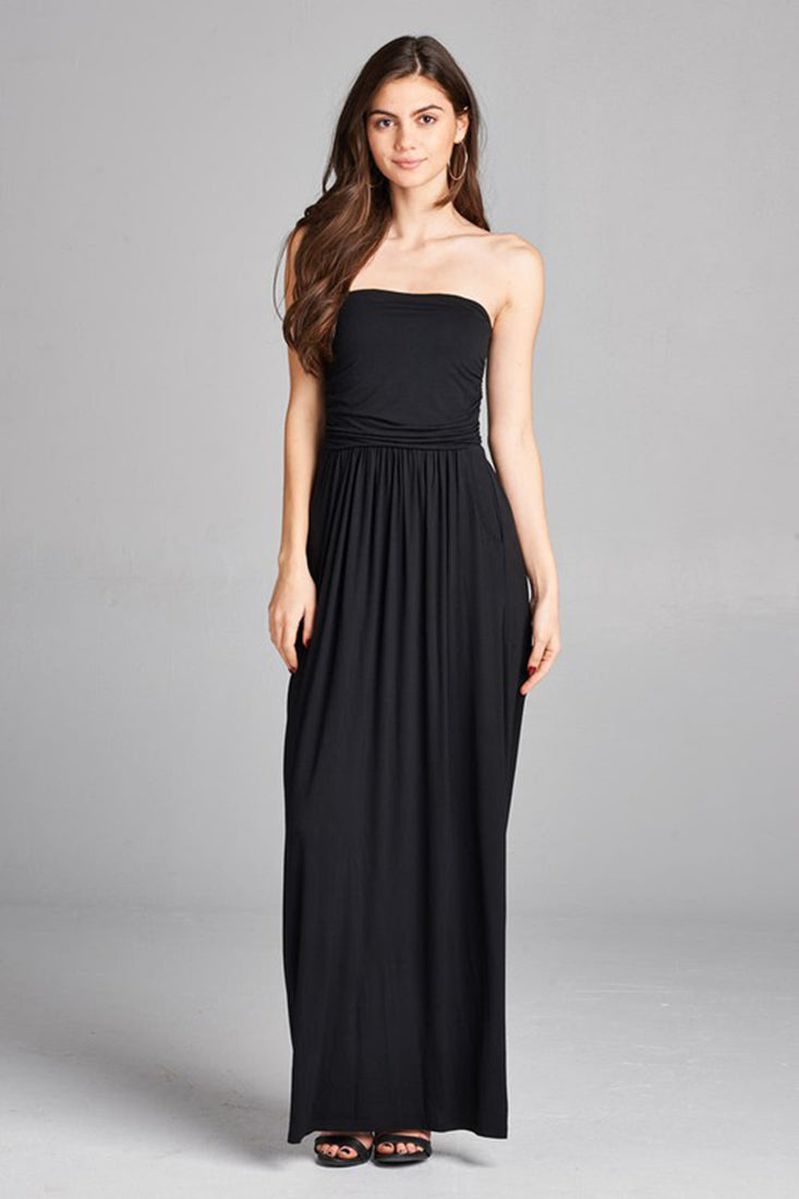 Empire Cut Tube Maxi Dress w/ Pockets Niobe Clothing Empire Cut Tube Maxi Dress w/ Pockets Niobe Clothing