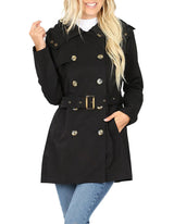 Cotton Hooded Twill Trench Coat with Belt Jackets- Niobe Clothing