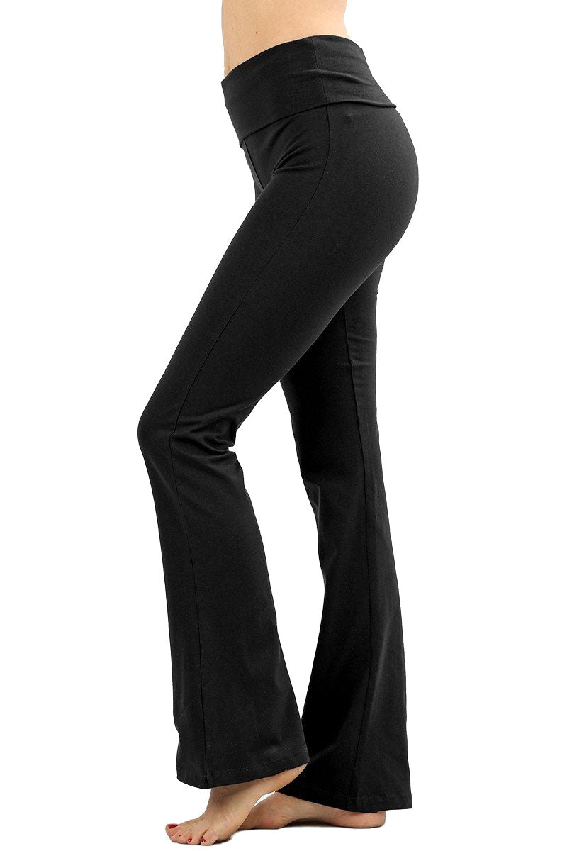 Zenana Cotton Flared Yoga Pants - Leggings sb_bottoms