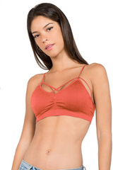 Anemone Front Criss Cross Strappy Padded Bra - Bras