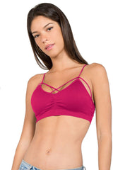 Anemone Front Criss Cross Strappy Padded Bra - Bras