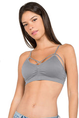 Anemone Front Criss Cross Strappy Padded Bra - Bras