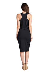 Cotton Bodycon Racerback Midi Dress dress- Niobe Clothing