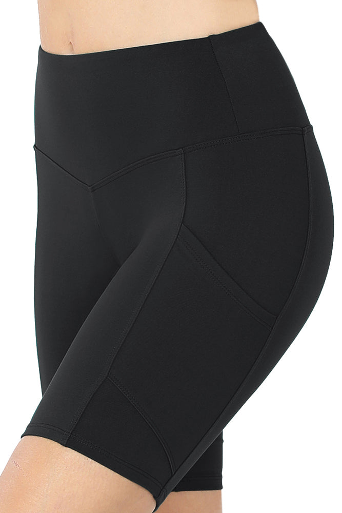 Zenana High Waist Active Biker Running Yoga Shorts w/ Pockets - Jogger Shorts sb_bottoms
