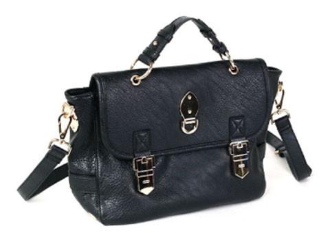Niobe Clothing Black Faux Leather Shoulder Handbag - Handbags
