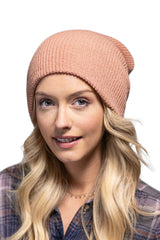 Solid Slouchy Knit Beanie Wide Wale