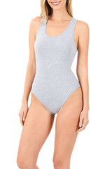 Cotton One Piece Racerback Tank Bodysuit