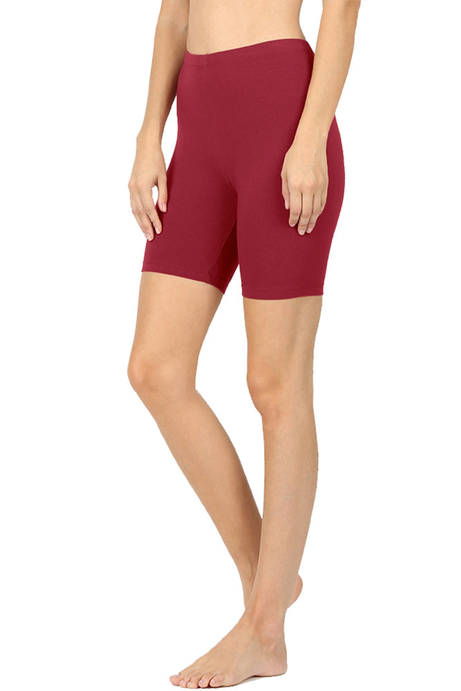 Zenana Cotton Running Biker Shorts - Legging Shorts sb_bottoms