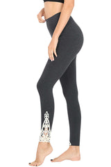 Cotton Full Length Ankle Lace Leggings leggings- Niobe Clothing