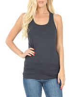 Basic Solid Cotton Racerback Tank Top Tops- Niobe Clothing