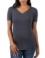 Cotton V-Neck Short Sleeve Long Tee Shirt