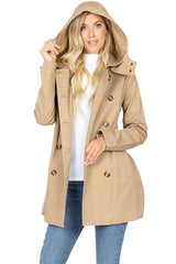 Cotton Hooded Twill Trench Coat with Belt Jackets- Niobe Clothing