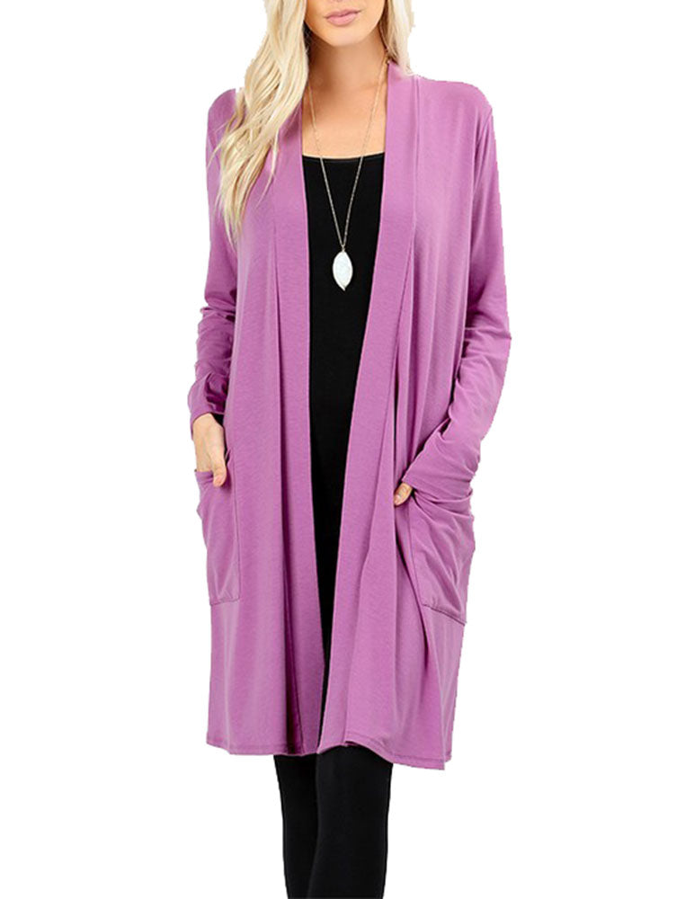 Zenana Long Sleeve Draped Long Cardigan - Cardigans sb_outerwear