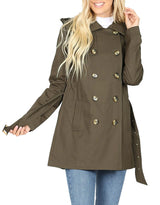 Cotton Hooded Twill Trench Coat with Belt Jackets- Niobe Clothing