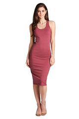 Cotton Bodycon Racerback Midi Dress dress- Niobe Clothing