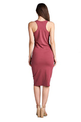 Cotton Bodycon Racerback Midi Dress dress- Niobe Clothing