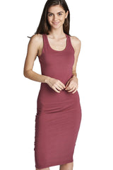 Cotton Bodycon Racerback Midi Dress dress- Niobe Clothing