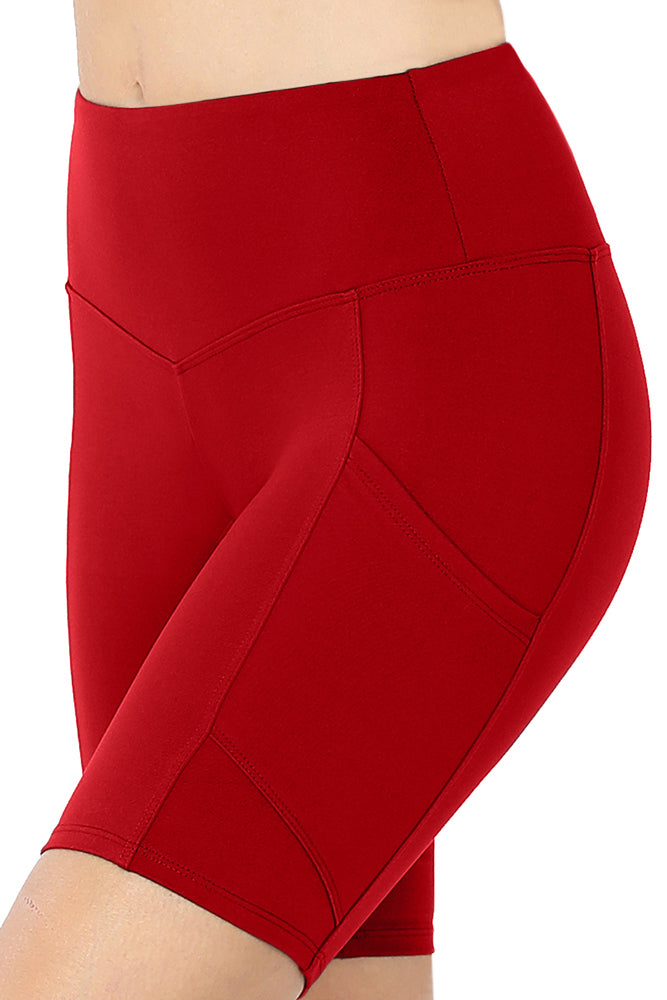 Zenana High Waist Active Biker Running Yoga Shorts w/ Pockets - Jogger Shorts sb_bottoms