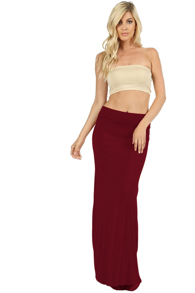 Zenana Draped Rayon Maxi Skirt - Skirts sb_bottoms