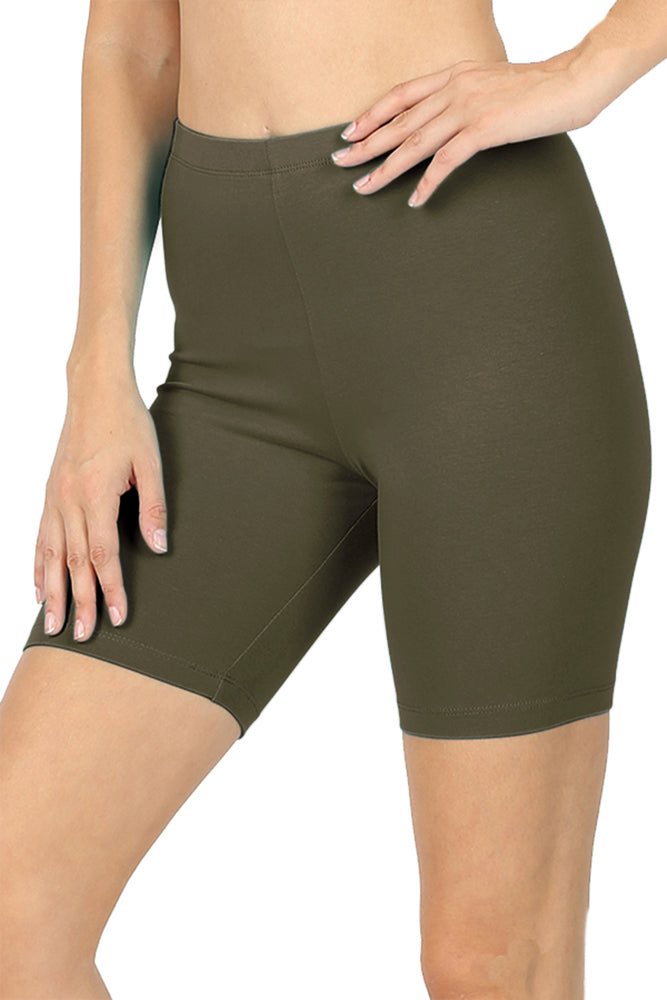 Zenana Cotton Running Biker Shorts - Legging Shorts sb_bottoms