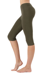 High Waist Seamless Cotton Capri Leggings leggings- Niobe Clothing
