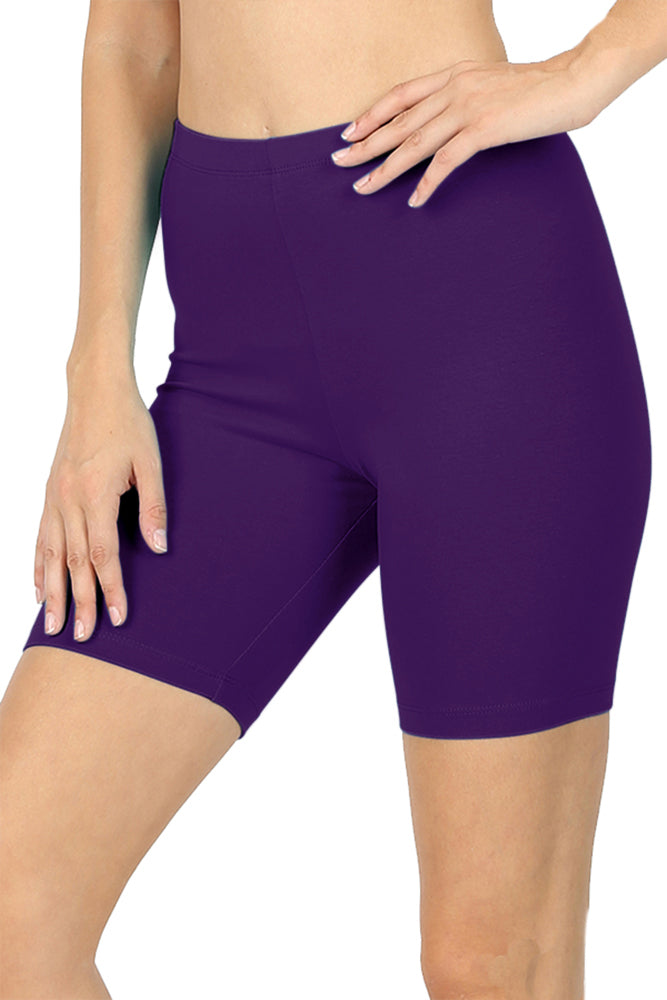 Zenana Cotton Running Biker Shorts - Legging Shorts sb_bottoms