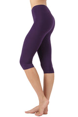 High Waist Seamless Cotton Capri Leggings leggings- Niobe Clothing