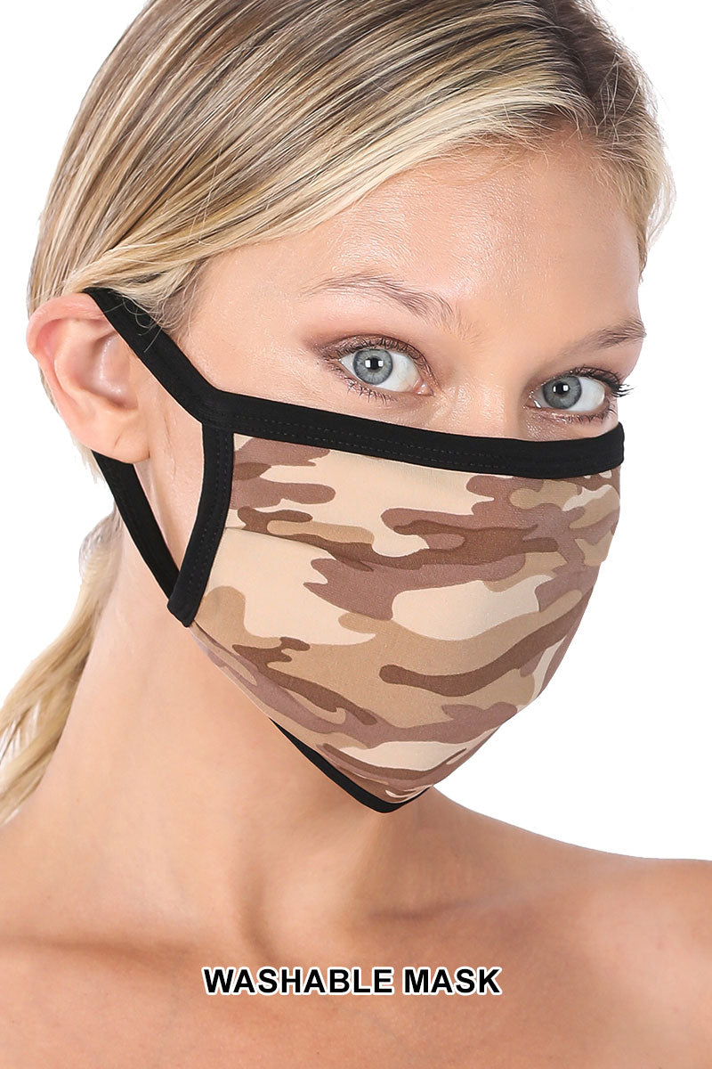 Niobe Clothing Unisex Reusable Cotton Cloth Army Camo Face Mask - Fashion Face Masks Face Mask