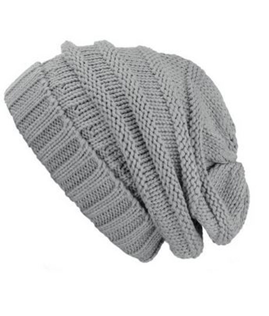 Unisex Solid Oversized Slouchy Knit Beanie