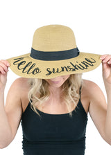 Embroidered Floppy Sun Straw Hat Hats- Niobe Clothing